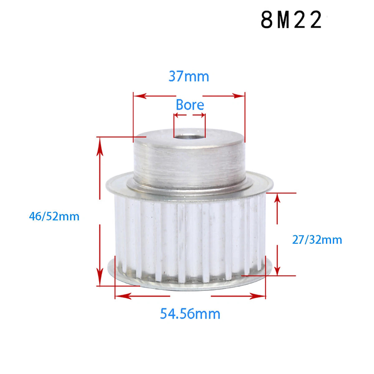 BF-type HTD8M 25mm-30mm Timing Belt Pulley 12 - 72 Tooth for CNC Step Motor