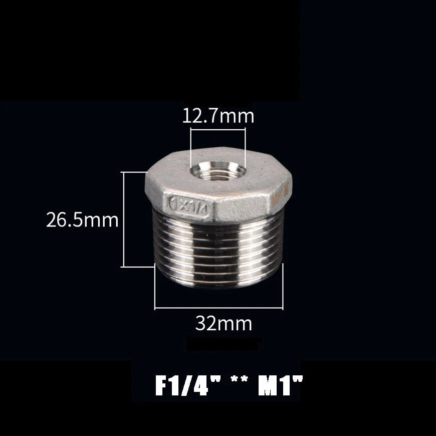BSP Male to Female Reducing Bush Stainless Steel Pipe Fitting Adapter