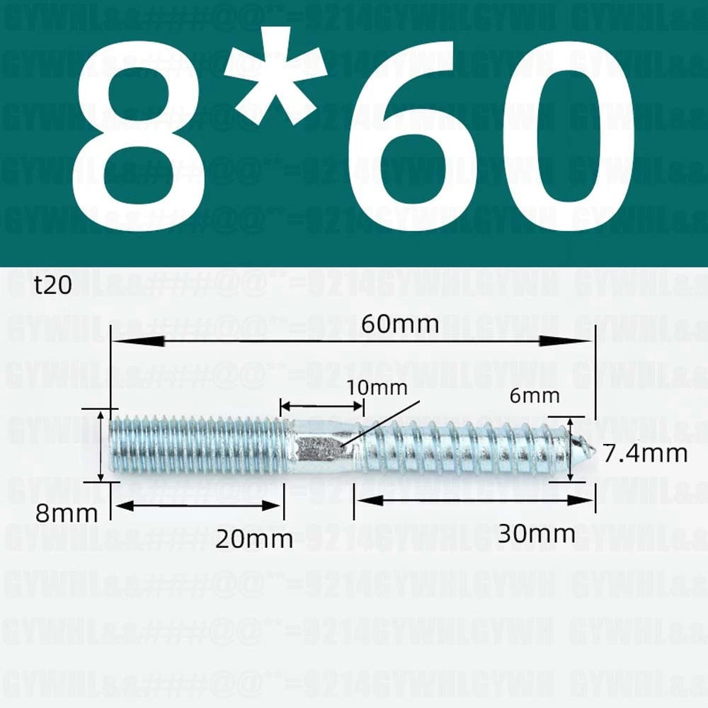 M6 M8 M10 Hanger Bolts – Zinc Plated Steel Torx Drive, Headless Furniture Wood Screws for Sofa Legs & Mounting