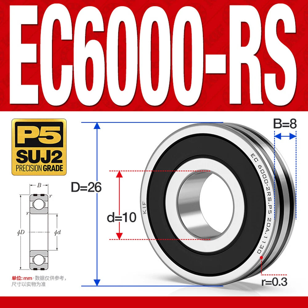 Non-Slip Ball Bearings EC6000/EC6200 Series High Speed Bearings 6000 6201~6206ZZ
