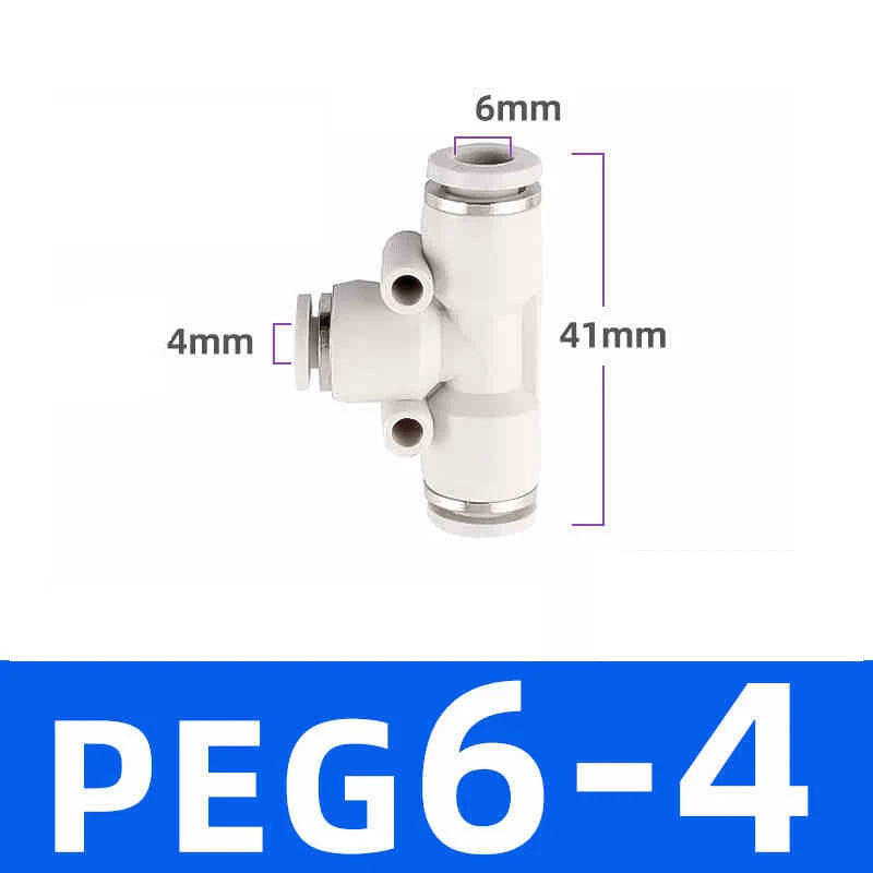 White Pneumatic Push Fit Connector Tube Pipe Joiner Air Water Lines Hose 4-16mm