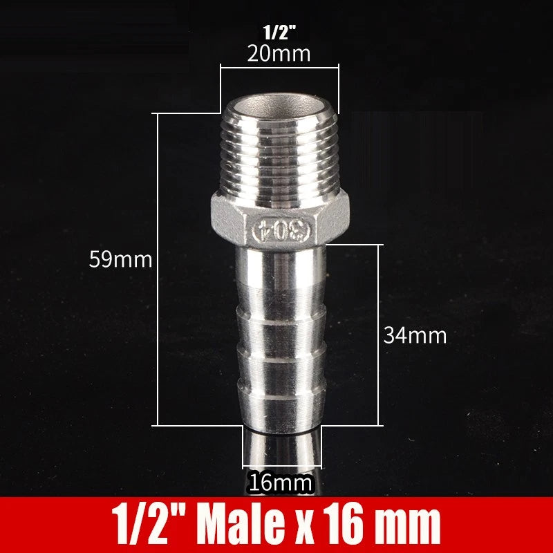 1/4"-4" Inch Female/Male Stainless Hose Connector Fitting For Air Water Fuel Gas