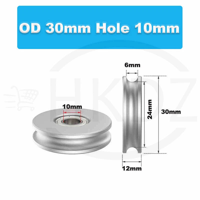 Aluminium Pulley Bearing CNC Guiding Wheel Flat Belt Idler OD 8-80mm Hole 5-16mm