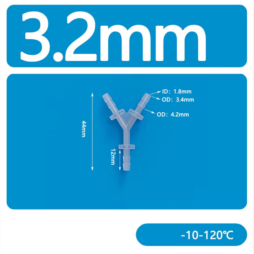Y-Type 3-Way Barbed Hose Connector — Plastic Tee Fitting for Tube & Pipe