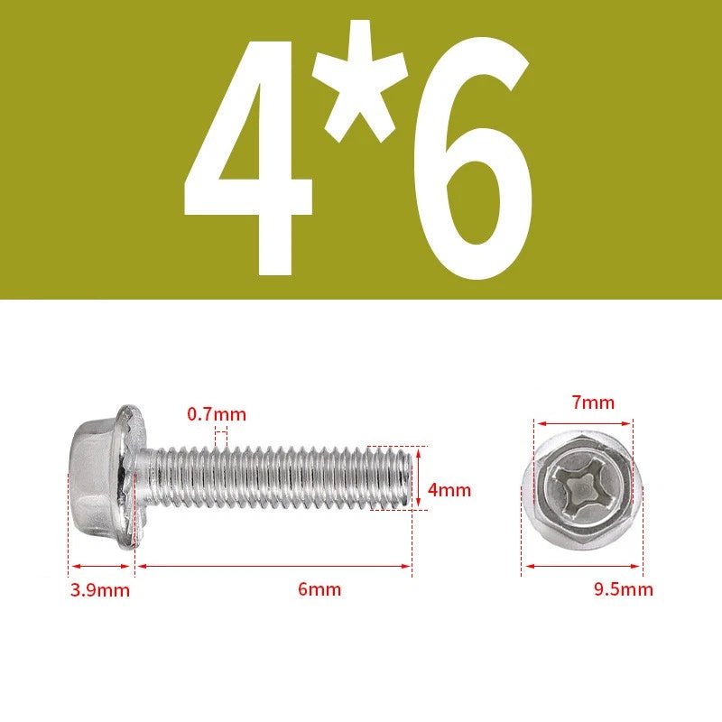 Phillips Hex Flange Screws 304 Stainless Steel M3–M8 | Dentate & Flat Flange - HomeDIYer