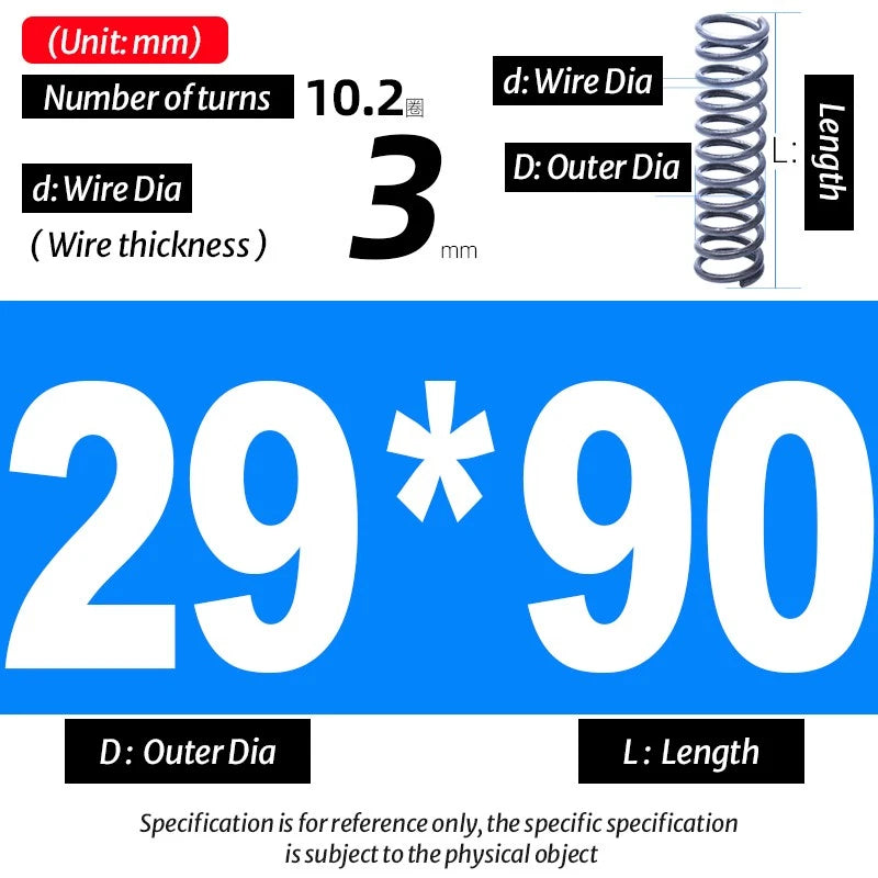 Compression Spring Pressure Big, Wire Dia 3.0mm Diameter 16-40mm Length 20-200mm
