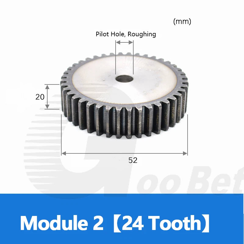 Mod 1 1.5 2 2.5 3 4 5 Spur Gear C45 Steel 12 Tooth - 160 Tooth Motor Pinion Flat