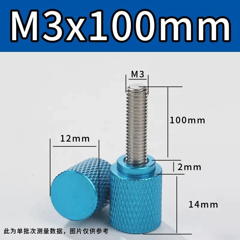 M3 Knurled Thumb Screws – Colored Anodized Aluminum, 6mm to 100mm, 10 Colors - HomeDIYer
