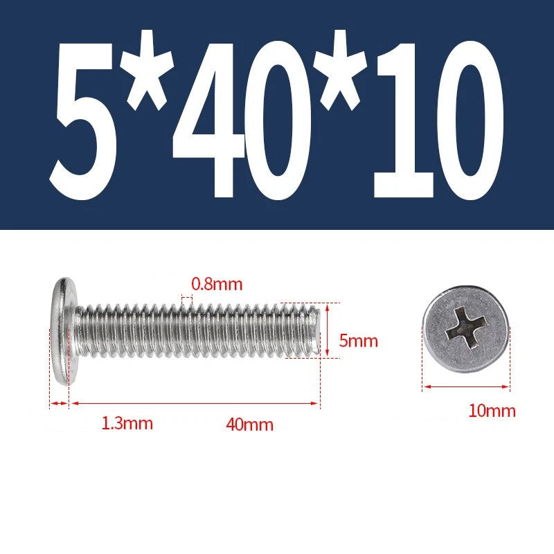 M1–M8 Ultra Thin Flat Head Phillips Machine Screws – A2 Stainless Steel, Fully Threaded