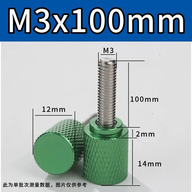 M3 Knurled Thumb Screws – Colored Anodized Aluminum, 6mm to 100mm, 10 Colors - HomeDIYer