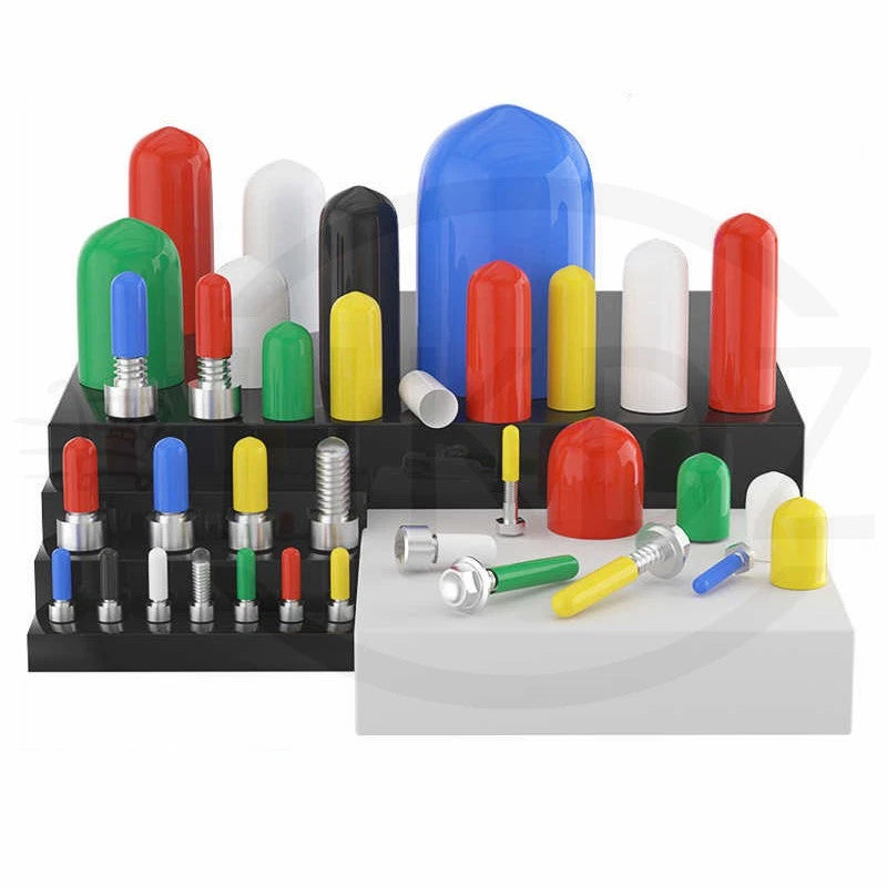 PVC End Caps for Screws, Bolts, Rods, Tubes & Cables – Thread Cover Protector, Rubber Plastic Caps (12-114mm, Multiple Colors)