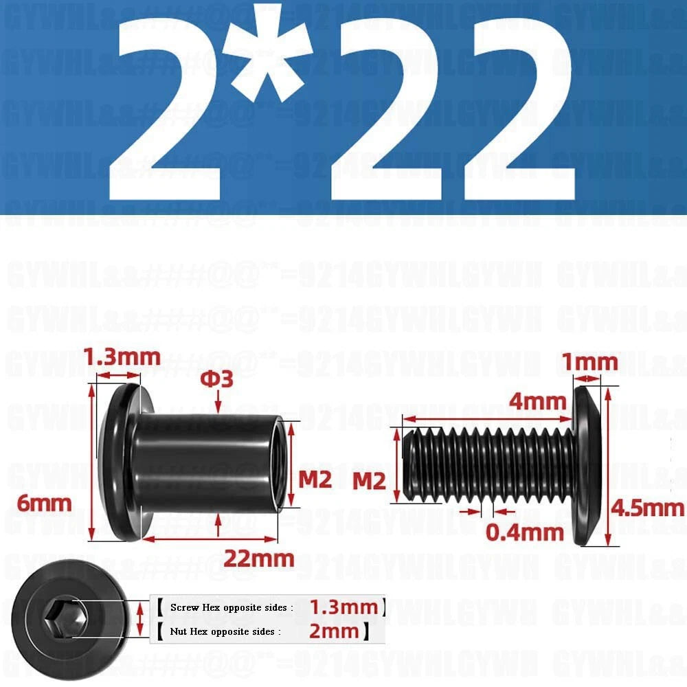 Metric Furniture Connector Bolts with End Cap Nuts — Stainless Steel M2 to M10