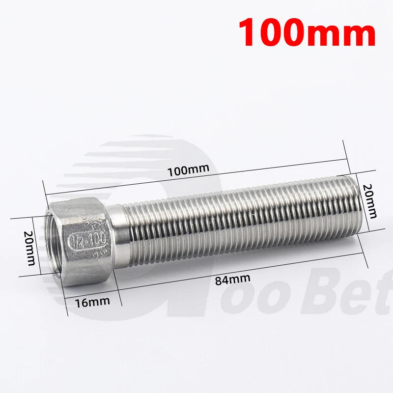1/2" BSP Male to Female Extension Adapter — 304 Stainless Steel Pipe Fitting