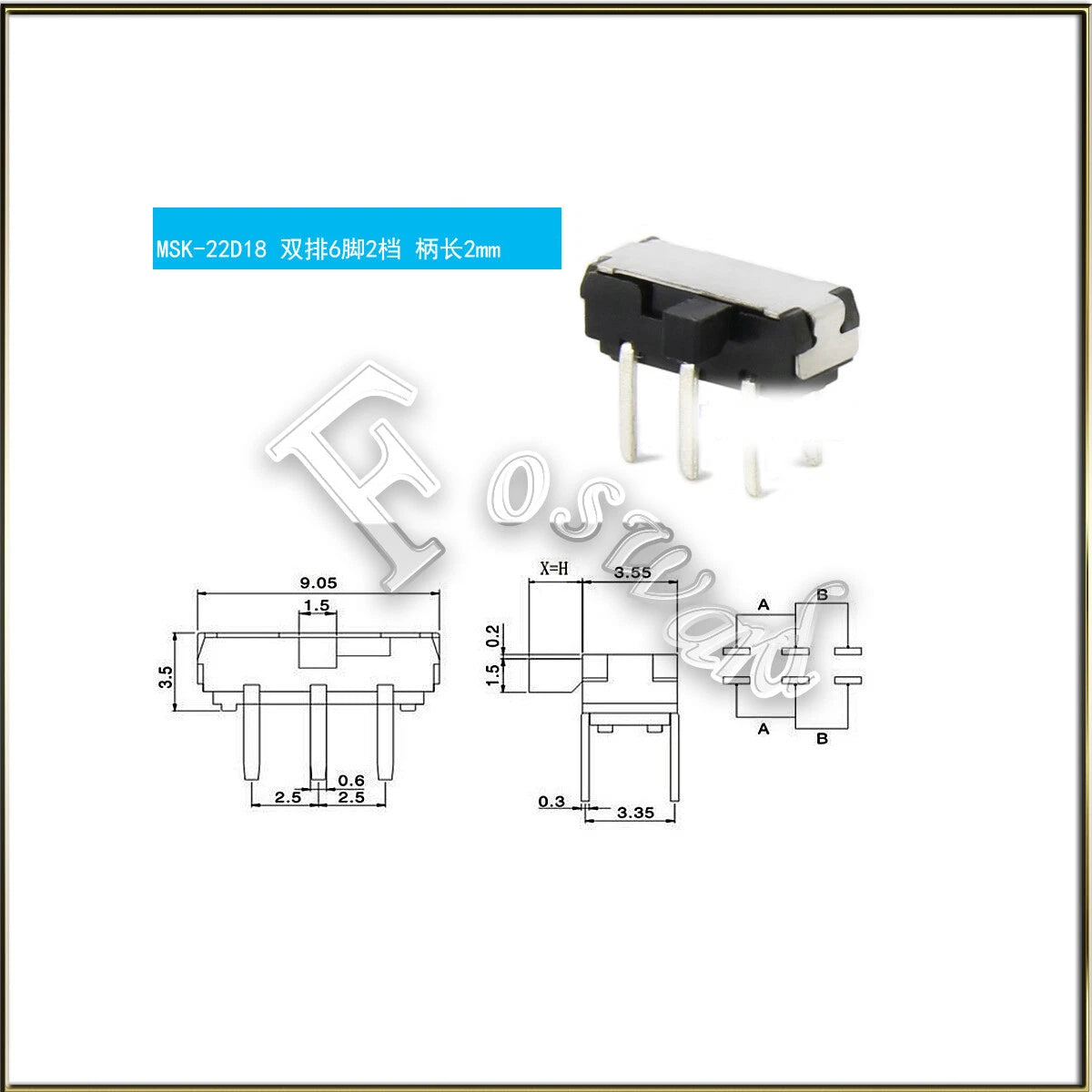 Mini Slide Switch SPDT 2/3-Position — 3/4/6 Pin PCB Micro Toggle Switch