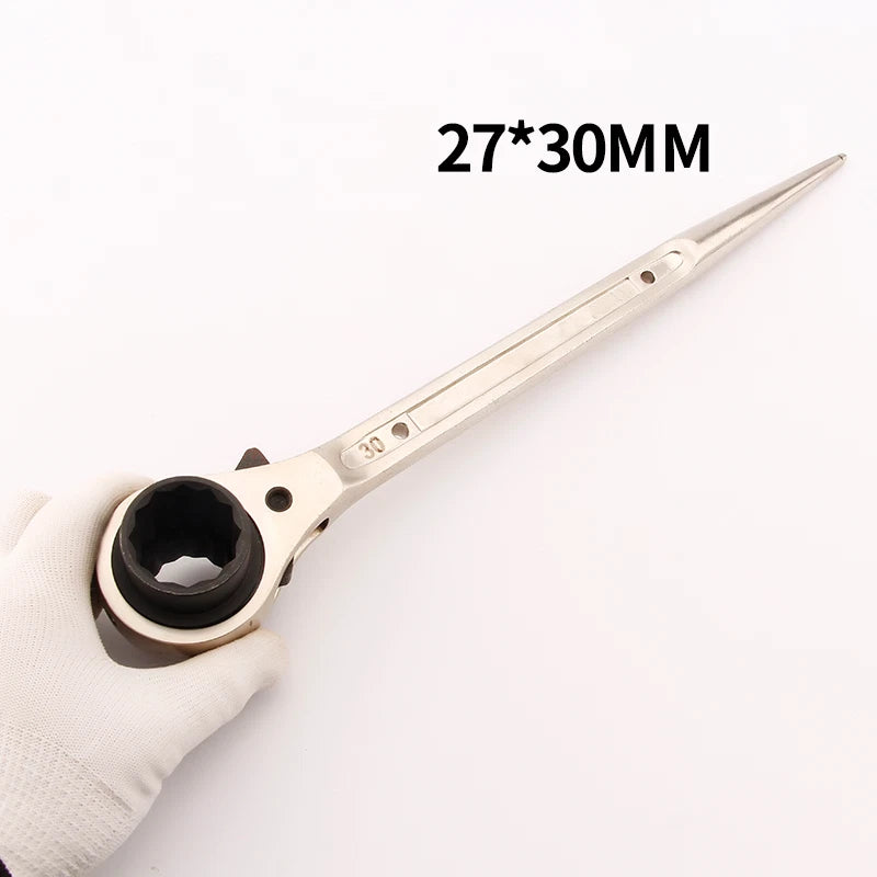 Chrome Vanadium Steel Plum Dual-Use Pointed Tail Socket Ratchet Wrenches
