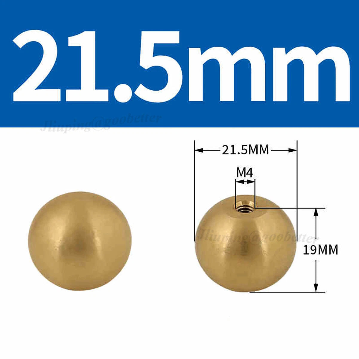 Brass Ball Cap Nuts – Lamp Finial Screw Caps, Female Thread M3 to M12, Ball Diameter 6–25mm