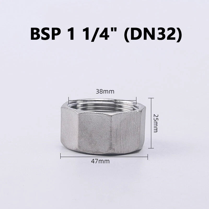 304 Stainless Steel BSP Hex End Cap Female Thread Pipe Fitting 150LB