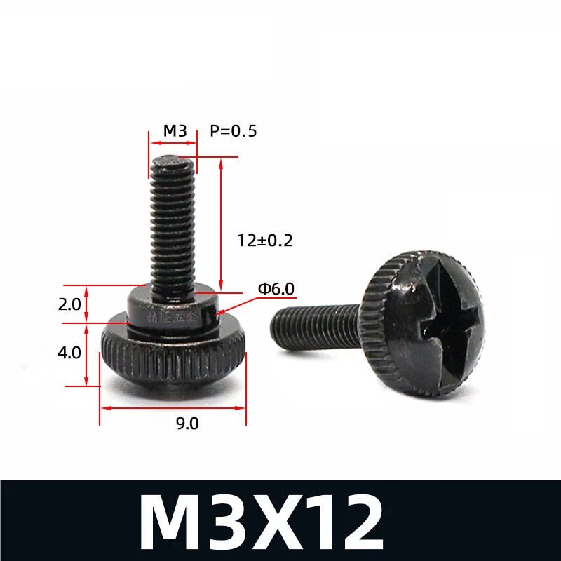 M3 Knurled Thumb Screws Step Hand Grip Knob Bolts — Carbon Steel, Nickel or Black Zinc - HomeDIYer