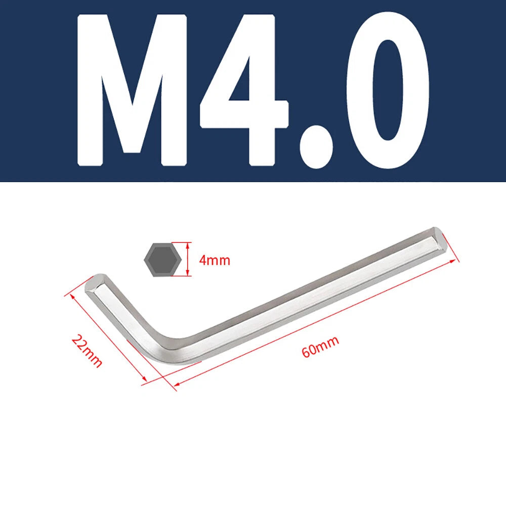 Long Arm Allen Key Metric 1.5mm-8mm Hexagonal Hex Wrench Stainless Steel 304 A2