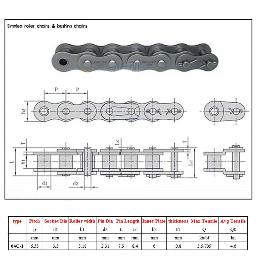 Roller Chain Connecting Link Full Buckle For 04C/06B/06C/08A/08B/10A/12A-1 Chain