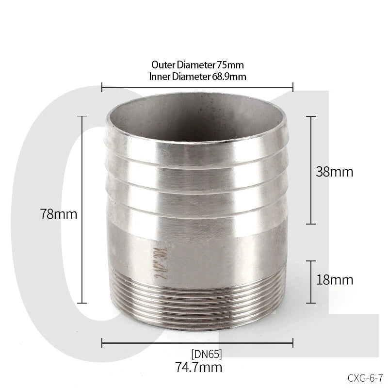 Stainless Steel Hose Barb Tail Fitting — BSP Male Thread Connector Adapter