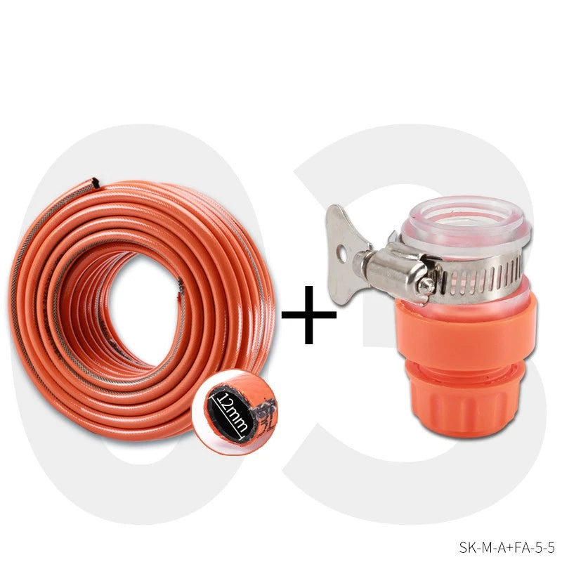 PVC Flexible Braided Tubing — Hydroponics & Irrigation Hose with Optional Clips