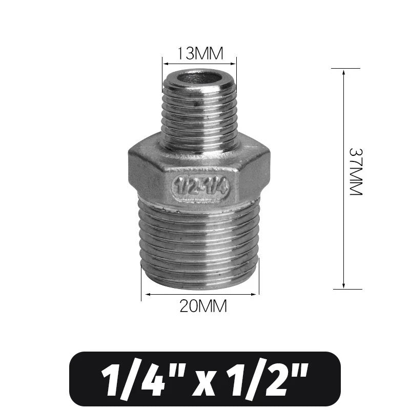 304 Stainless Steel Hex Nipple Pipe Fitting | Male to Male NPT Connector