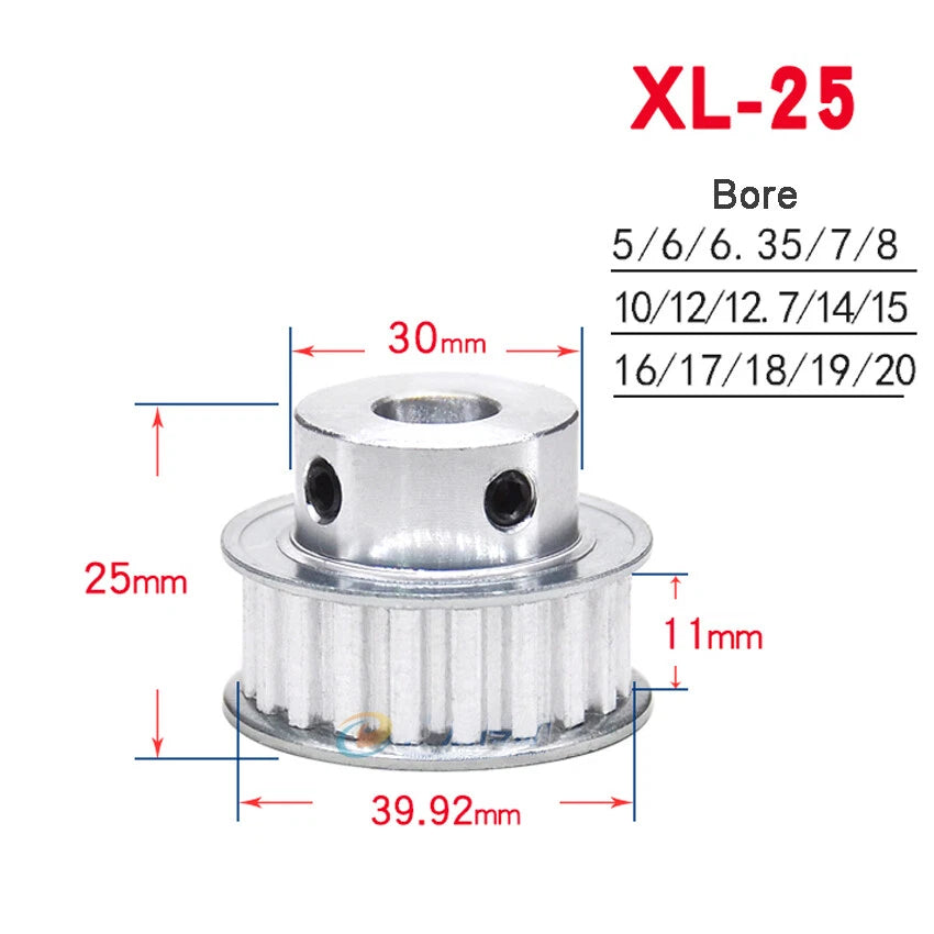 XL10T-35T Timing Belt Pulley With Step,Pitch 5.08mm Teeth Width 10/15mm Aluminum