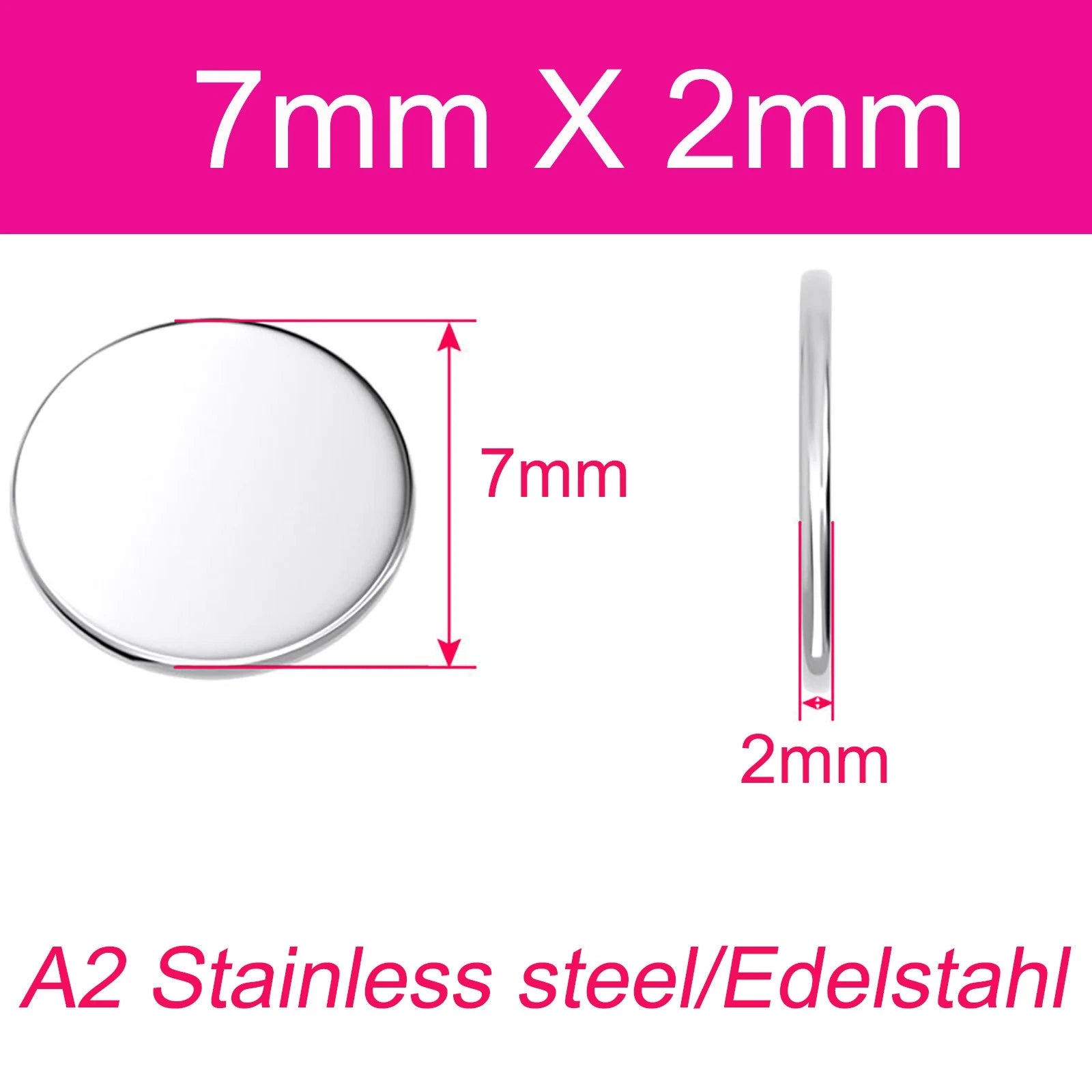 Round Plate A2 Stainless Steel Sheet Plate Thick 1/1.5/2/2.5/3/4/5mm Dia 6-80mm