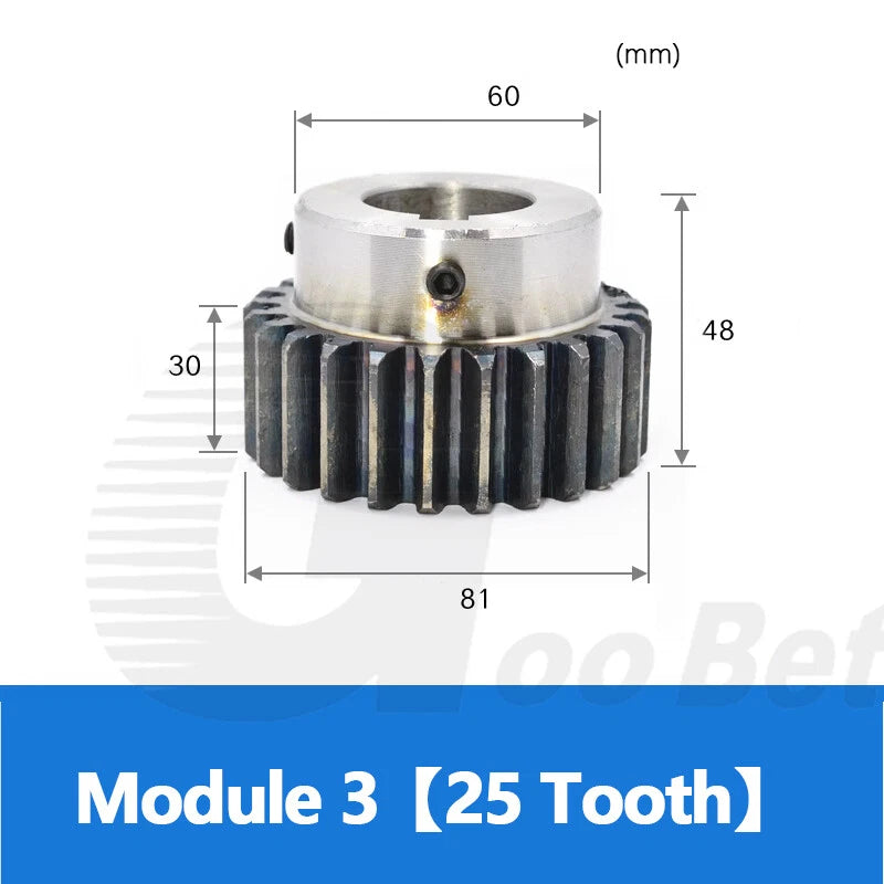 Spur Gear C45 Steel Mod 3 with Hub 12-40 Tooth Motor Pinion Hardened 8-40mm Bore