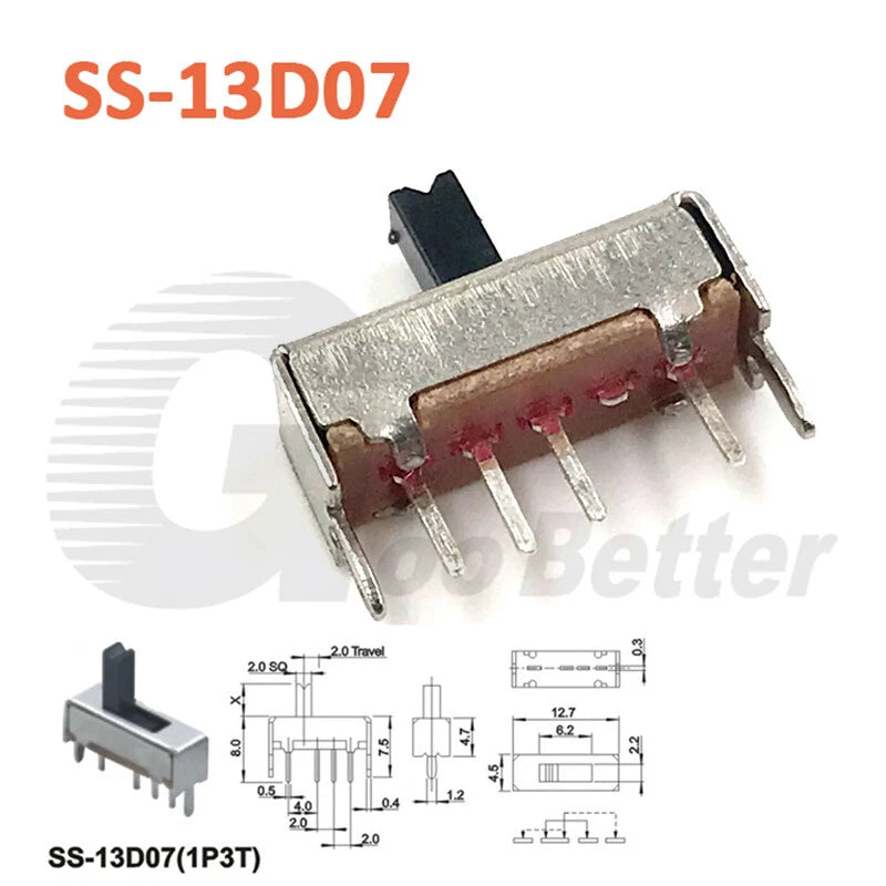 Miniature Slide Switch SPDT 2-Position On-Off Micro Toggle for Model Railway