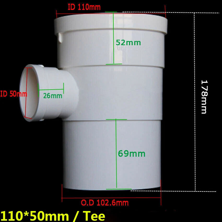 50 75 110 160mm PVC Drain Pipe Fittings Reducer Elbow , Straight , Tee Connector