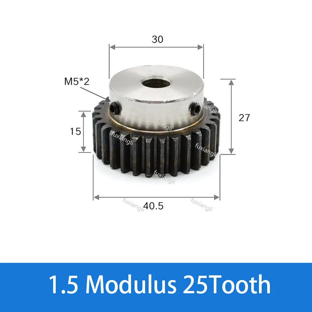 1.5 Modulu 12T-40T Spur Gears pitch 4.71mm 45# Steel With Step Pinion Motor Gear