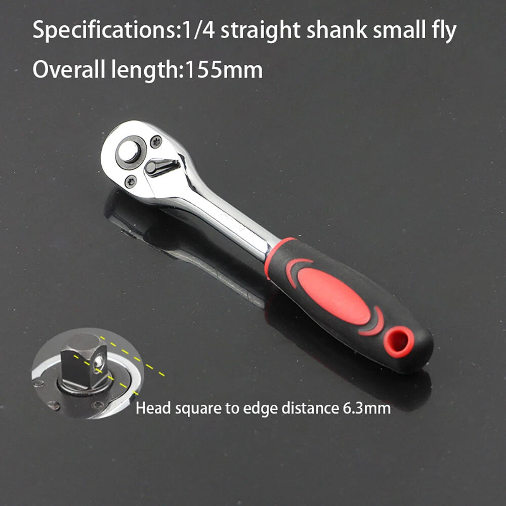 Drive Socket Ratchet Handle Wrench 24/ 72 Teeth Quick-release Reversible Sleeve
