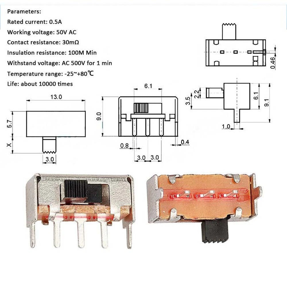 Miniature Slide Toggle Switch — 2/3-Position, Single/Double Row, Vertical & Horizontal, Through-Hole & SMD