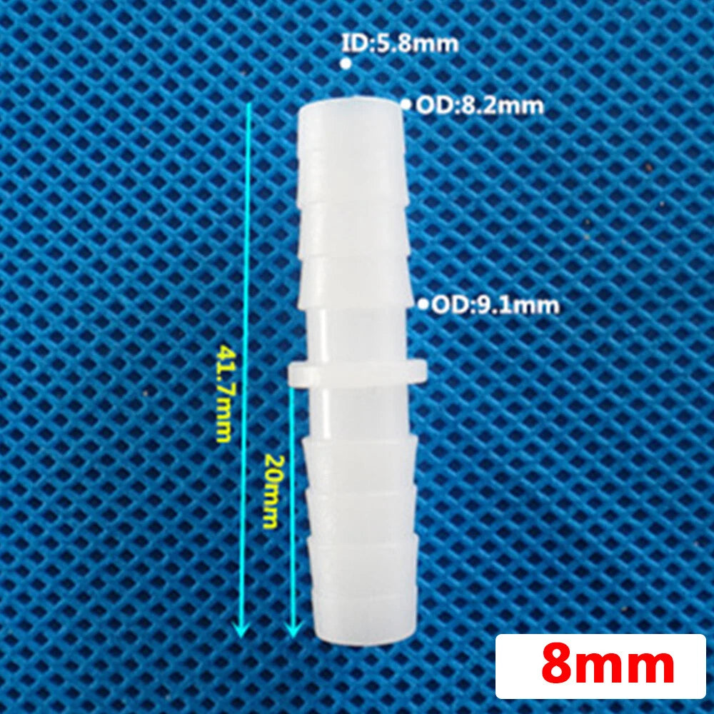 Plastic Barbed Straight Hose Connector — 1.6mm to 25mm Tubing Joiner Coupling