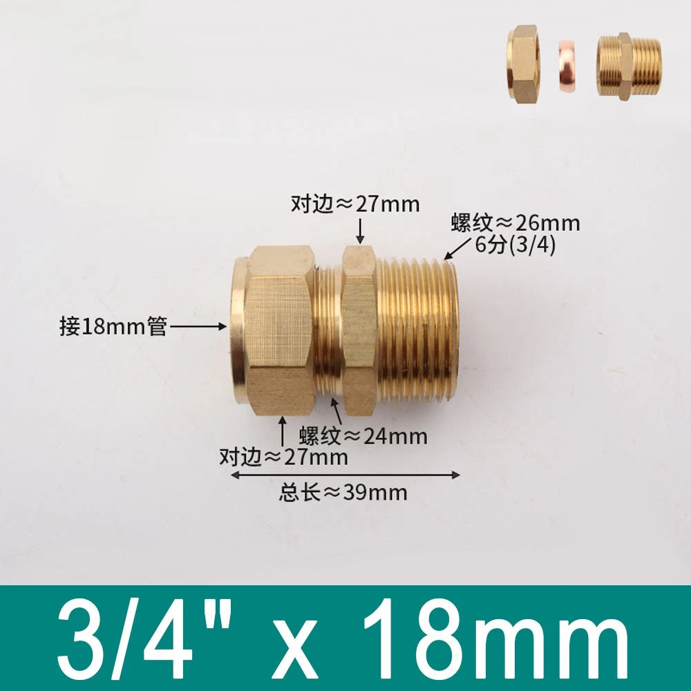 Brass Compression Ferrule Fittings with Male Thread for Copper Tube