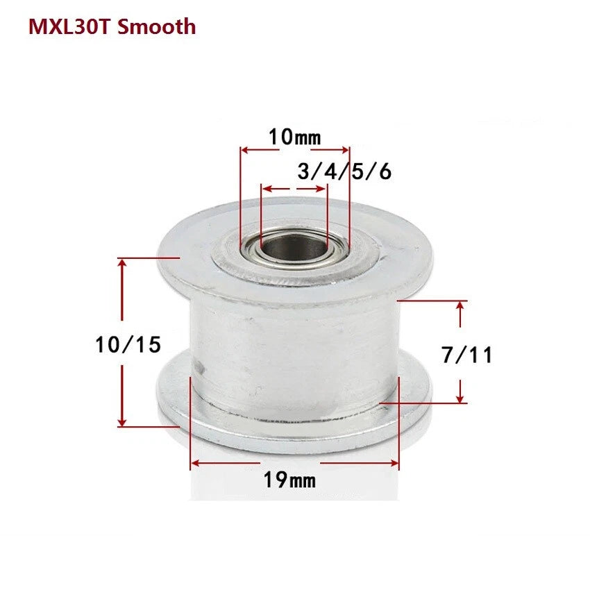 MXL Timing Belt Drive Tensioner Pulley Smooth Tooth/Toothed Idler Width 7/11mm