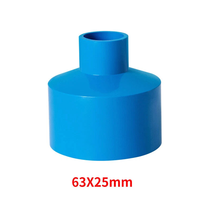 PVC Pipe Reducing Plumbing Concentric Connector 25-90mm Coupling Fittings Blue