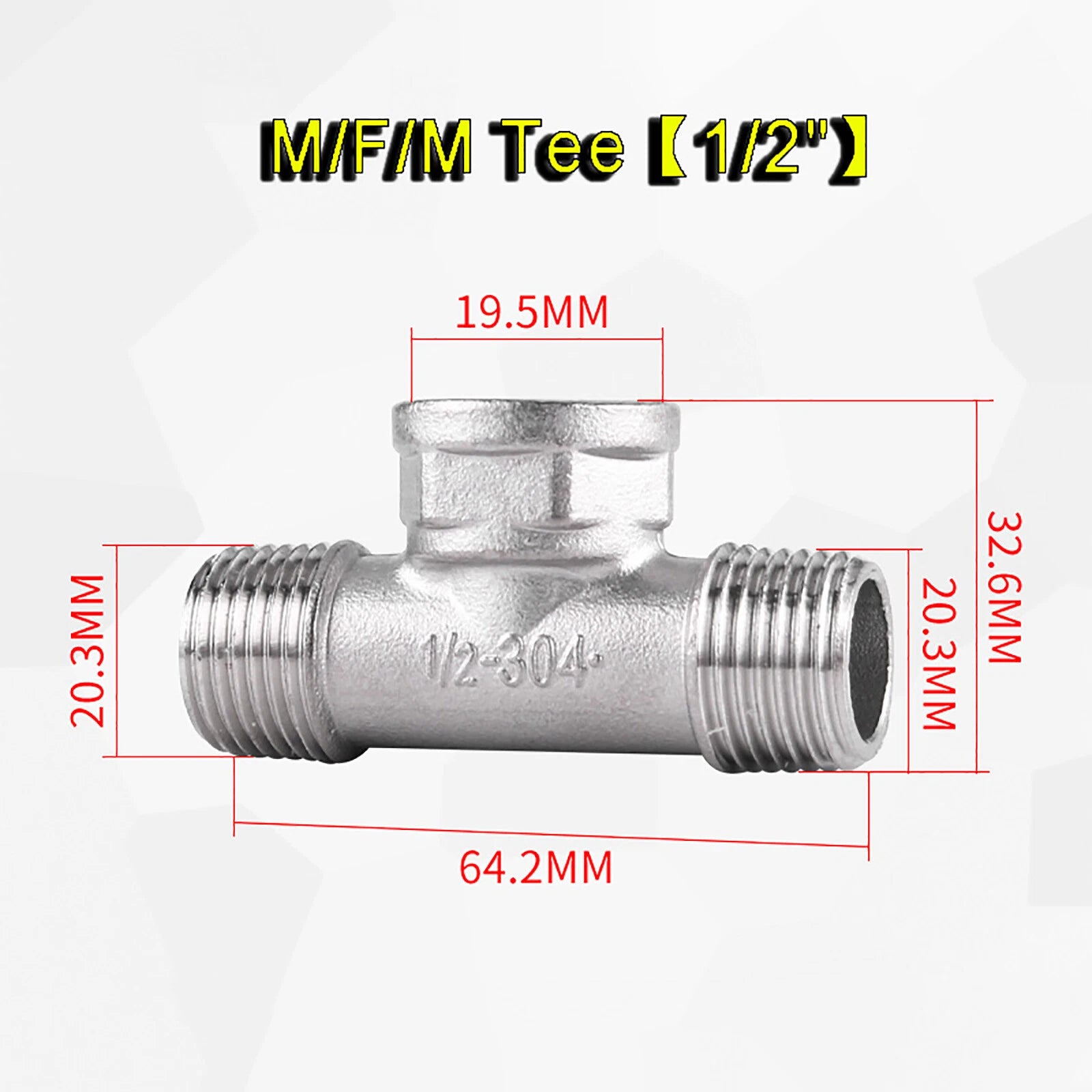 BSP Tee & Cross Pipe Fittings — 304 Stainless Steel, 1/8" to 2", Equal & Reducer