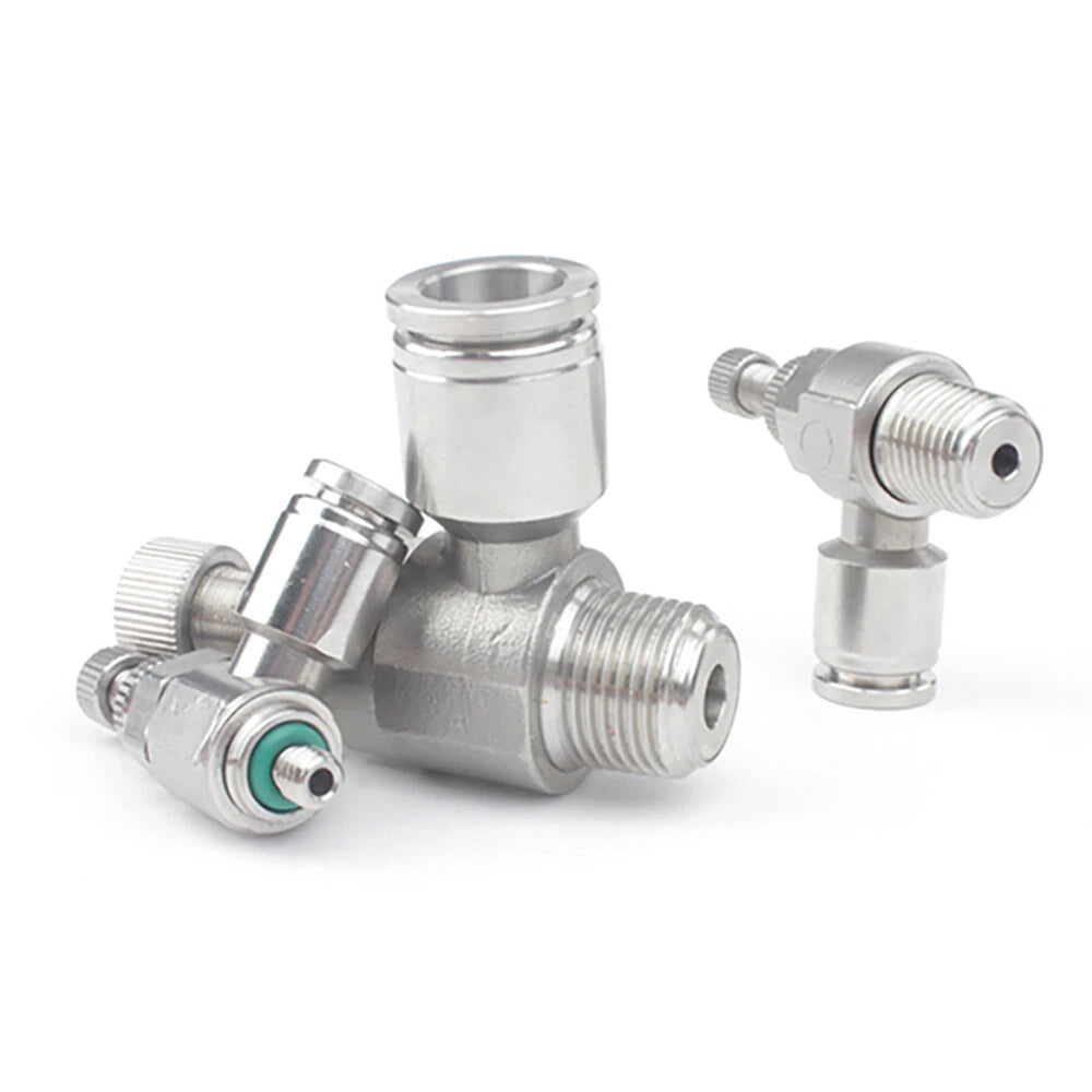 A2 Stainless Steel Pneumatic Push-in Fittings — All Types, 4–16mm