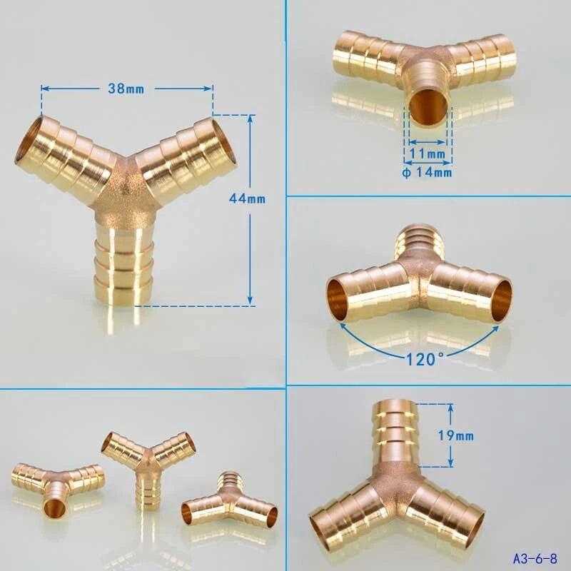 Brass Hose Joiner Fittings — Straight, Y, T & 4-Way Connectors | 6mm–19mm
