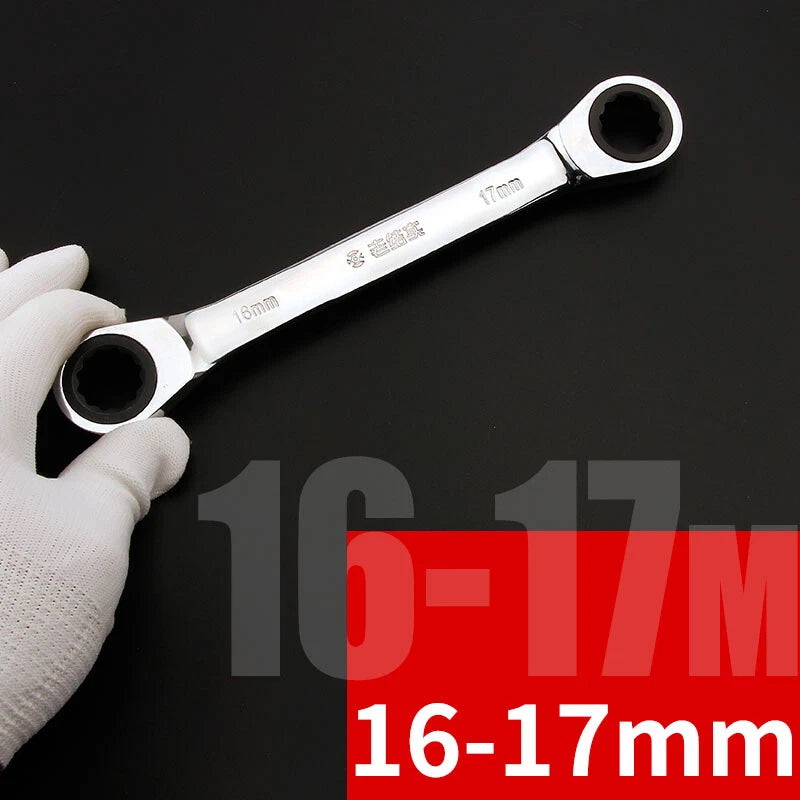 Ratchet Spanner Combination Double-End Metric Wrench Mirror Polished 6mm~24mm