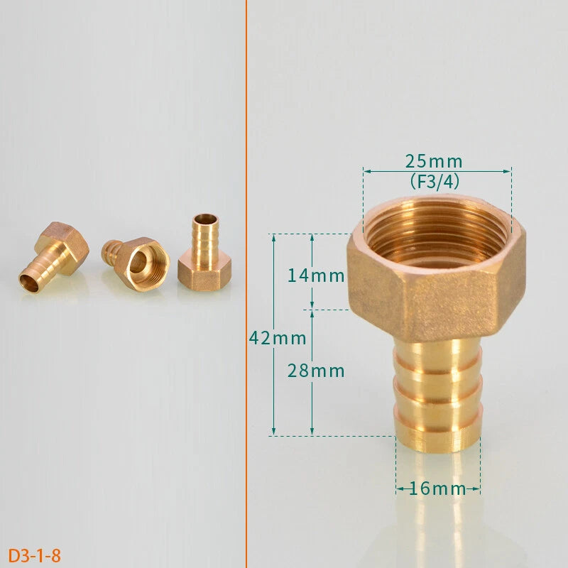 BSP Hose Barb Fittings — 1/2" & 3/4" Male or Female Thread × 6–25mm Barb (2-Pack)