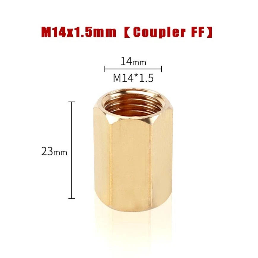 M14x1.5mm & M22x1.5mm Brass Pipe Fittings — Straight, Elbow, Tee, Cross, Coupler Adapters