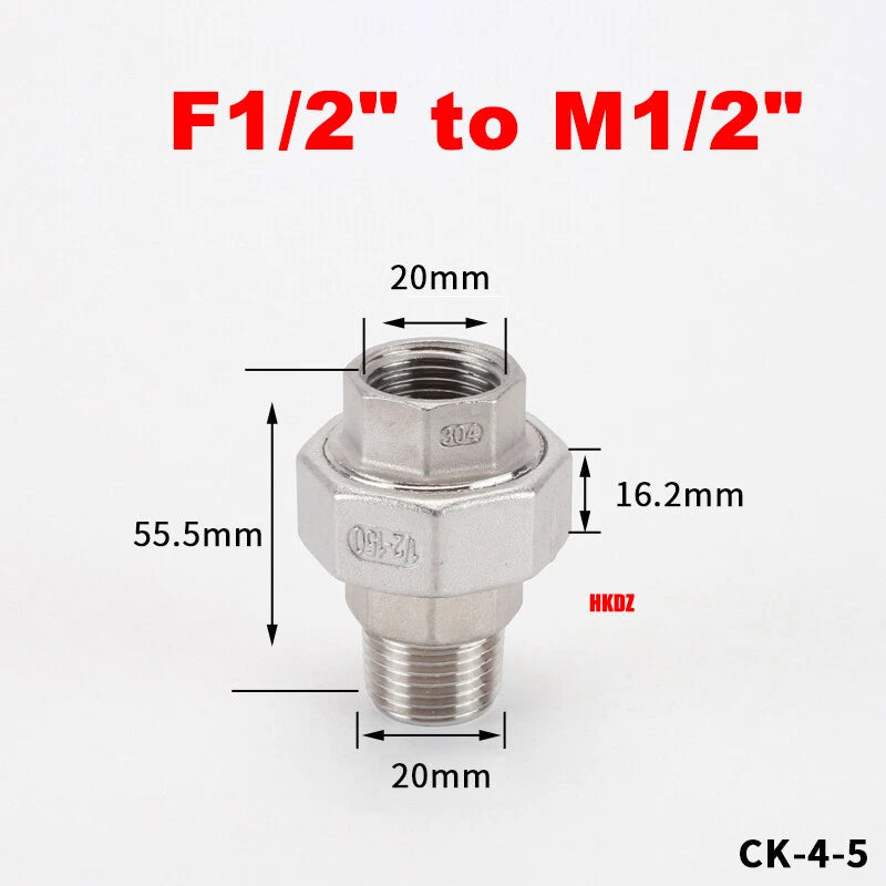 BSP Reducing Fittings 304 Stainless Steel Male Female Adaptor Straight Nipples
