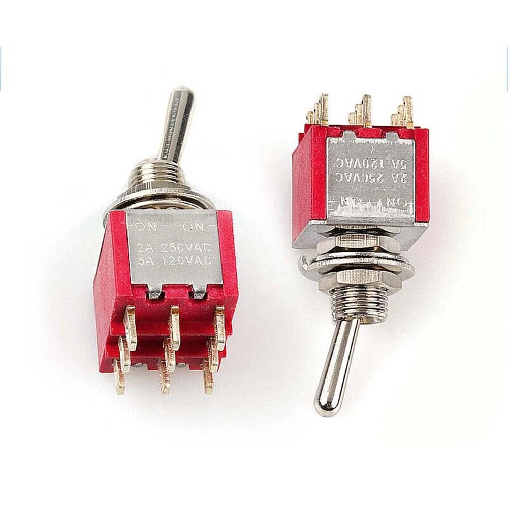 MTS PS Series Mini Toggle Switch — 3/6/9/12 Pin, 2-Way & 3-Way, Latching & Self-Resetting
