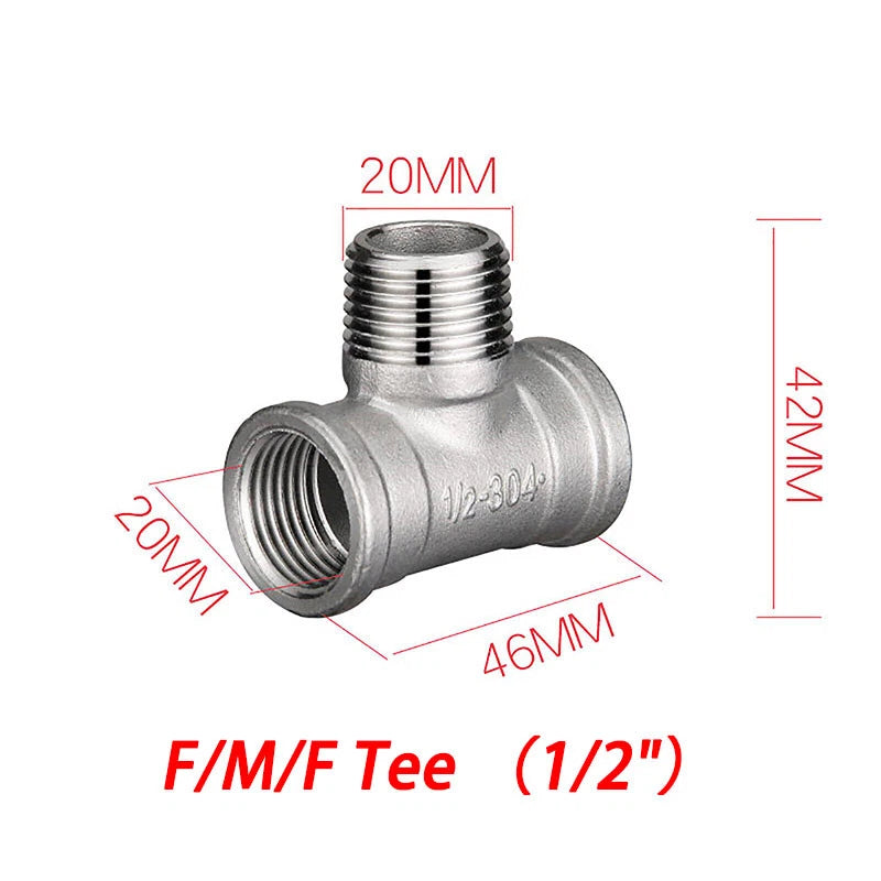 BSP 304 Stainless Steel Pipe Fittings — Elbow, Tee, Nipple, Cross, Bush, Cap (1/2" & 3/4")