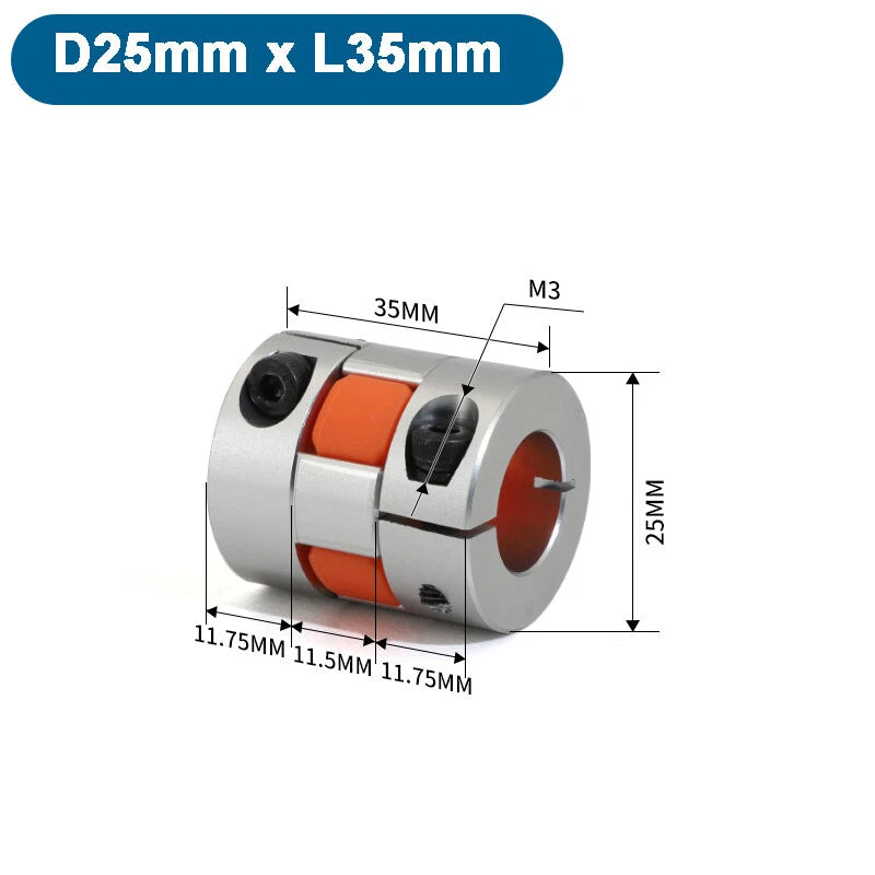 CNC Shaft Coupler Flexible Plum Spider Jaw Coupling Stepper Motor D14mm - 150mm