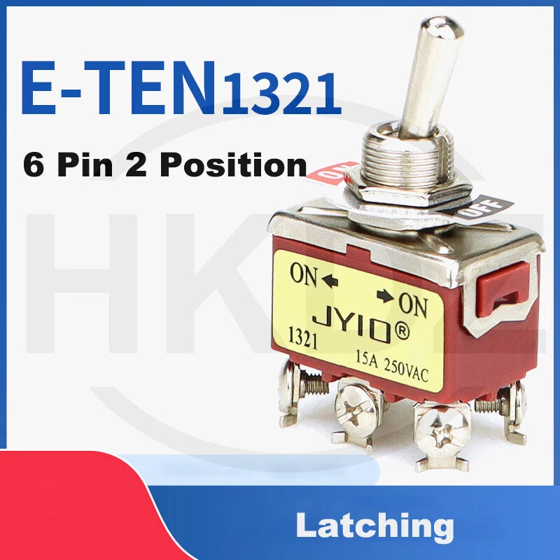 Metal Toggle Switch 250VAC 15A — SPST / SPDT / DPST / DPDT Panel Mount Flick Switch